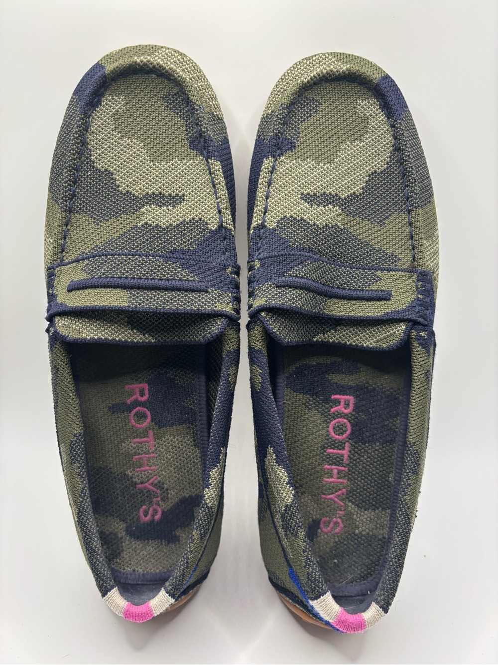 Rothy's The Driver Camo Knit Loafers Women's Size 9